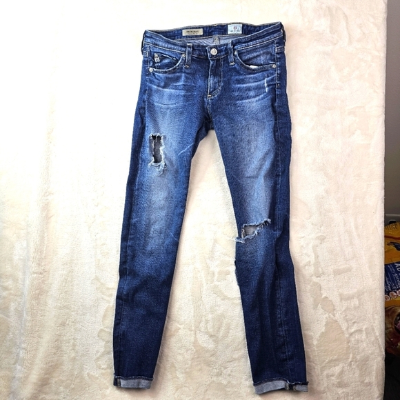 Adriano Goldschmied AG Jeans The Stilt Cigarette Roll Up Denim Women’s 26 USA - Picture 1 of 14